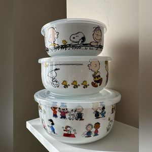Peanuts Snoopy Ceramic Bowls with Vent New Tupperware